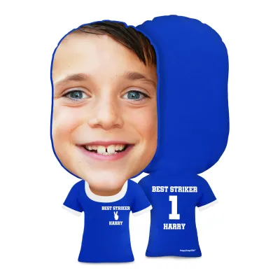 Regular Size (Two Finger Icon) Royal Blue Soft Velvet Polyester Fabric (Personalised with Text)