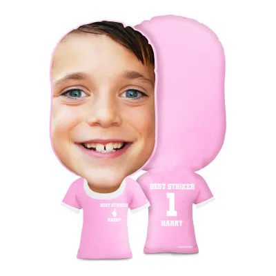 Regular Size (Single Finger Icon) Baby Pink Soft Velvet Polyester Fabric (Personalised with Text)