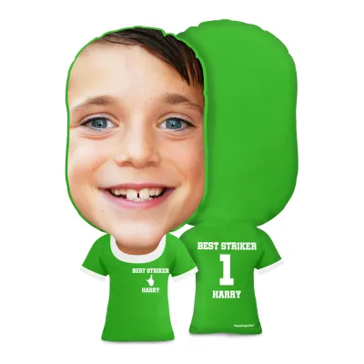 Regular Size (Single Finger Icon) Bright Green Soft Velvet Polyester Fabric (Personalised with Text)