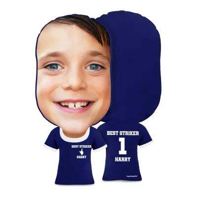 Regular Size (Single Finger Icon) Navy Blue Soft Velvet Polyester Fabric (Personalised with Text)