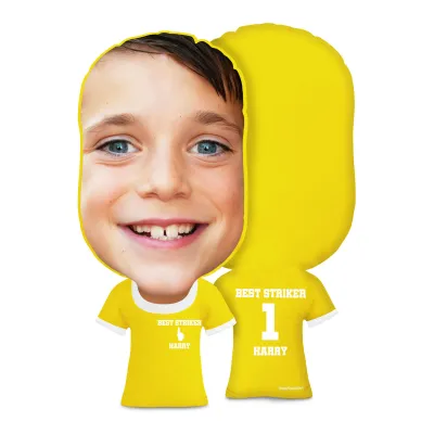 Regular Size (We Are No. 1 Icon) Yellow Soft Velvet Polyester Fabric (Personalised with Text)