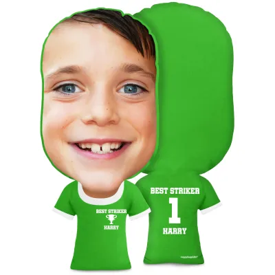 XL Size (Champions Icon) Bright Green Soft Velvet Polyester Fabric (Personalised with Text)