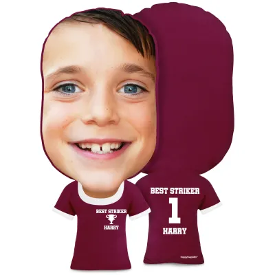 XL Size (Champions Icon) Burgundy Soft Velvet Polyester Fabric (Personalised with Text)