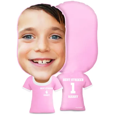 XL Size (Single Finger Icon) Baby Pink Soft Velvet Polyester Fabric (Personalised with Text)