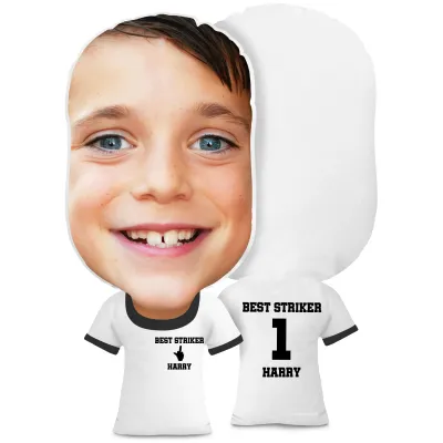 XL Size (Single Finger Icon) White Soft Velvet Polyester Fabric (Personalised with Text)