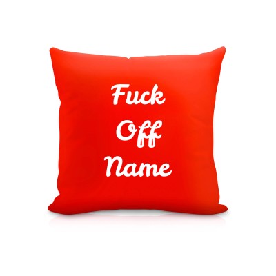 (25cm Square) "Fuck Off" Red Soft Velvet Polyester Fabric (Optional Personalised Gift Text)