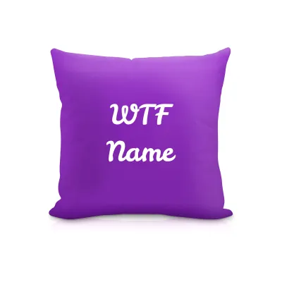 (25cm Square) "WTF" Purple Soft Velvet Polyester Fabric (Personalised with Text)