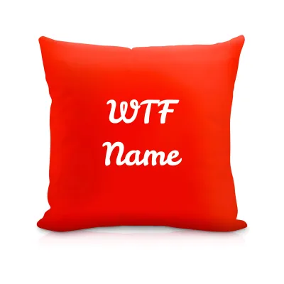 (40cm Square) "WTF" Red Soft Velvet Polyester Fabric (Personalised with Text)