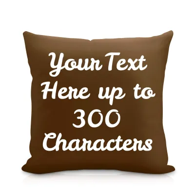 (25cm Square) Brown Soft Velvet Polyester Fabric (Personalised with Text)