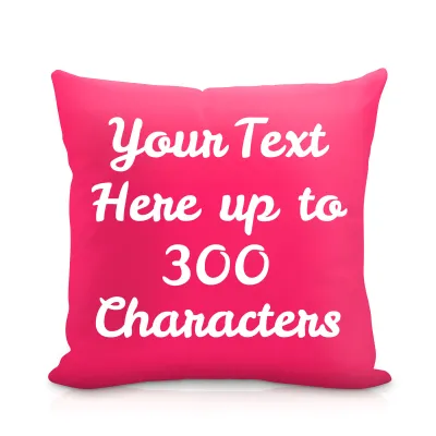 (25cm Square) Hot Pink (Fuchsia) Soft Velvet Polyester Fabric (Personalised with Text)