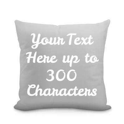 (25cm Square) Grey Soft Velvet Polyester Fabric (Personalised with Text)