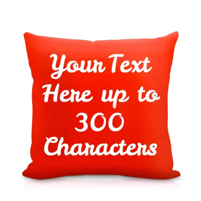 (25cm Square) Red Soft Velvet Polyester Fabric (Personalised with Text)