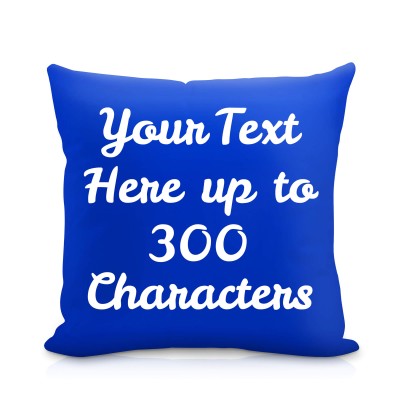(25cm Square) with Alphabet Theme Royal Blue Soft Velvet Polyester Fabric (Optional Personalised Gift Text)