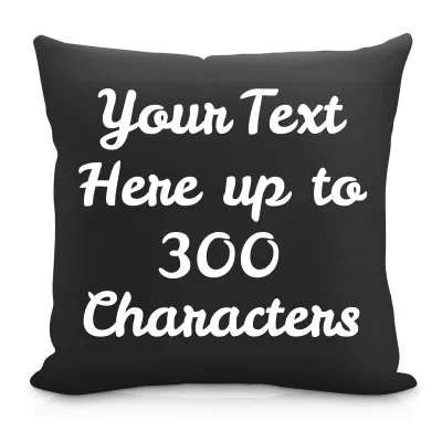 (40cm Square) Black Soft Velvet Polyester Fabric (Personalised with Text)