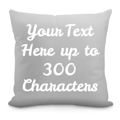 (40cm Square) Grey Soft Velvet Polyester Fabric (Personalised with Text)