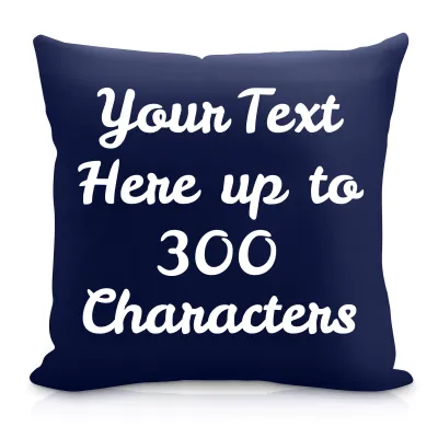 (40cm Square) Navy Blue Soft Velvet Polyester Fabric with Removable Cover (Zip) (Personalised with Text)
