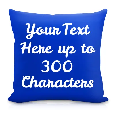(40cm Square) Royal Blue Soft Velvet Polyester Fabric with Removable Cover (Zip) (Personalised with Text)