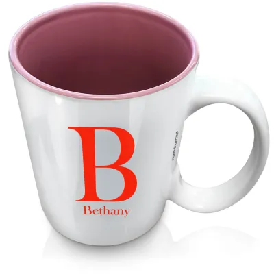 (XL 15oz Pink) Red (Personalised with Text)