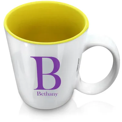 (XL 15oz Yellow) Purple (Personalised with Text)
