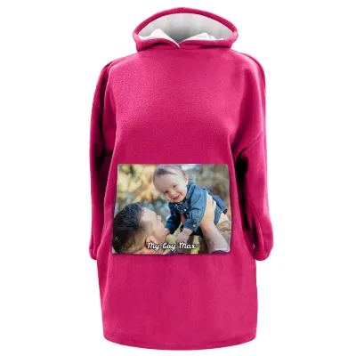 - L (100cm x 85cm) - Hot Pink (Fuchsia) Fleece Fabric (Personalised with Text)