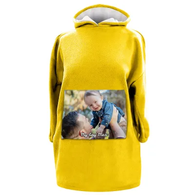 - L (100cm x 85cm) - Yellow Fleece Fabric (Personalised with Text)