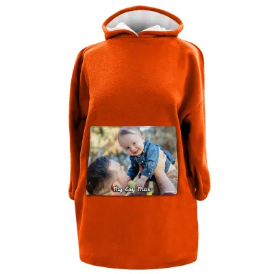 - M (80cm x 70cm) - Burnt Orange Fleece Fabric (Personalised with Text)