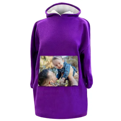 - XXL (140cm x 115cm) - Purple Fleece Fabric (Personalised with Text)