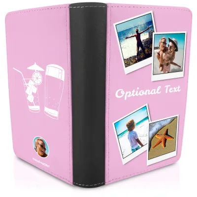 (UK Standard 21cm) (Drinks Icon) Baby Pink (Personalised with Text)