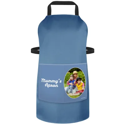 (70cm x 55cm) - Gothic Blue Luxury Cotton Fabric (Personalised with Text) and Photo Printed Pocket