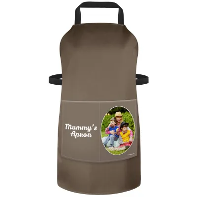 (90cm x 70cm) - Chocolate Luxury Cotton Fabric (Personalised with Text) and Photo Printed Pocket