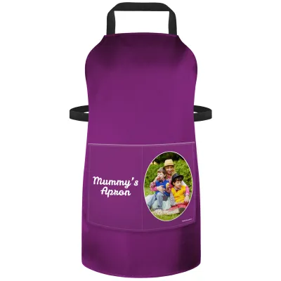 (90cm x 70cm) - Purple Cotton Fabric (Personalised with Text) and Photo Printed Pocket