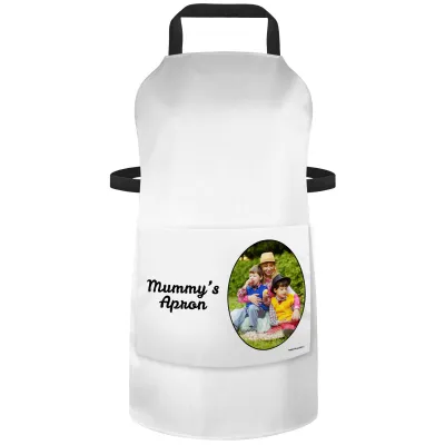 (90cm x 70cm) - White Cotton Fabric (Personalised with Text) and Photo Printed Pocket