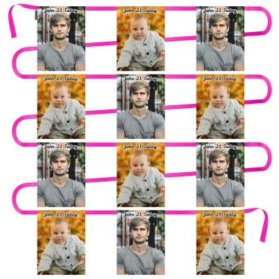 - 5 Metres with 12 Rectangle Flags (28cm) Mock Suede Polyester Fabric (Personalised with Text)