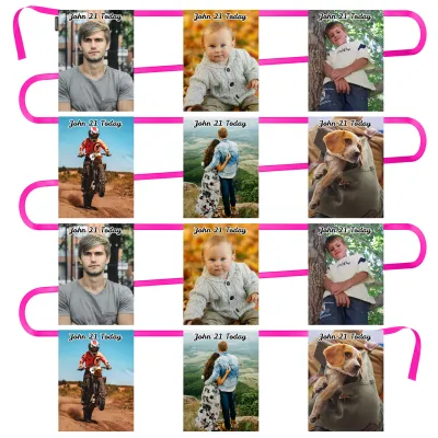 - 5 Metres with 12 Rectangle Flags (28cm) Mock Suede Polyester Fabric (Personalised with Text)