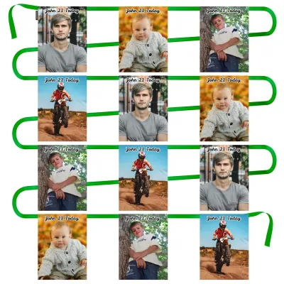 - 5 Metres with 12 Rectangle Flags (28cm) Mock Suede Polyester Fabric (Personalised with Text)