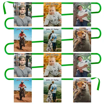 - 5 Metres with 12 Rectangle Flags (28cm) Mock Suede Polyester Fabric (Personalised with Text)