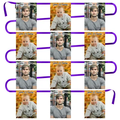 - 5 Metres with 12 Rectangle Flags (28cm) Mock Suede Polyester Fabric (Personalised with Text)