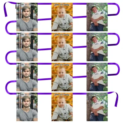 - 5 Metres with 12 Rectangle Flags (28cm) Mock Suede Polyester Fabric (Personalised with Text)