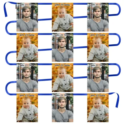 - 5 Metres with 12 Rectangle Flags (28cm) Mock Suede Polyester Fabric (Personalised with Text)