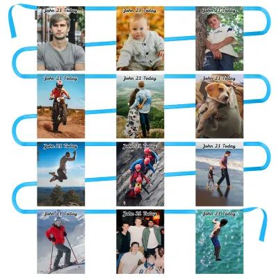 - 5 Metres with 12 Rectangle Flags (28cm) Mock Suede Polyester Fabric (Personalised with Text)