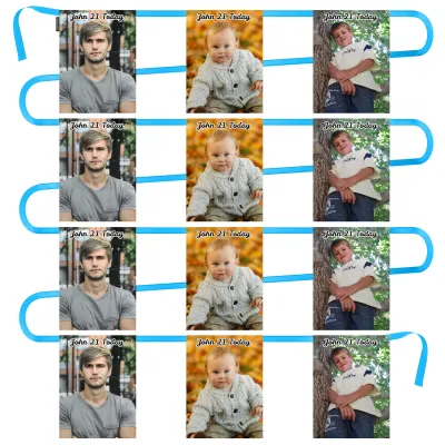 - 5 Metres with 12 Rectangle Flags (28cm) Mock Suede Polyester Fabric (Personalised with Text)