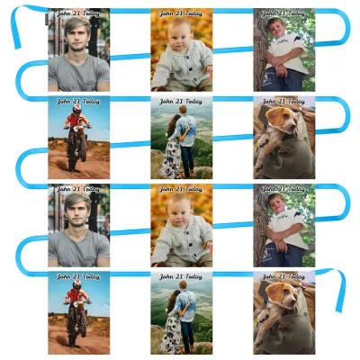 - 5 Metres with 12 Rectangle Flags (28cm) Mock Suede Polyester Fabric (Personalised with Text)