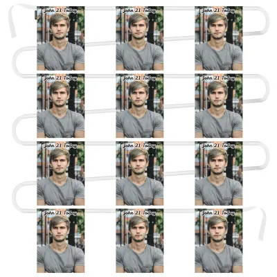 - 5 Metres with 12 Rectangle Flags (28cm) Mock Suede Polyester Fabric (Personalised with Text)