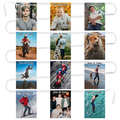 - 5 Metres with 12 Rectangle Flags (28cm) Mock Suede Polyester Fabric (Personalised with Text)