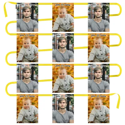 - 5 Metres with 12 Rectangle Flags (28cm) Mock Suede Polyester Fabric (Personalised with Text)