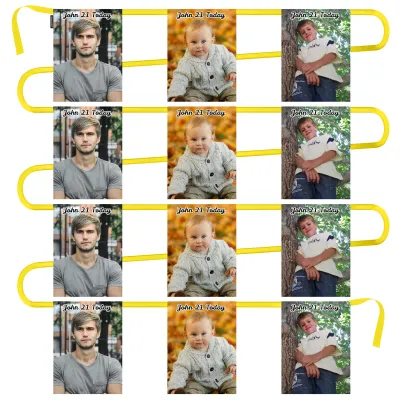 - 5 Metres with 12 Rectangle Flags (28cm) Mock Suede Polyester Fabric (Personalised with Text)