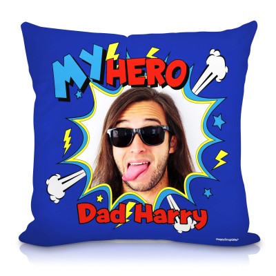 (25cm Square) with Thunder & Wind Design Soft Velvet Polyester Fabric with Removable Cover (Zip) (Personalised with Text)