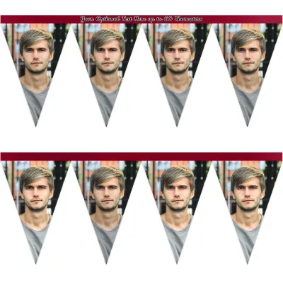 - 1 Metre with 8 Flags (20cm) Burgundy Mock Suede Polyester Fabric (Personalised with Text)