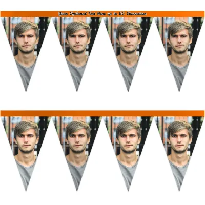 - 1 Metre with 8 Flags (20cm) Burnt Orange Mock Suede Polyester Fabric (Personalised with Text)