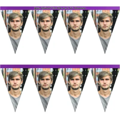 - 1 Metre with 8 Flags (20cm) Purple Mock Suede Polyester Fabric (Personalised with Text)